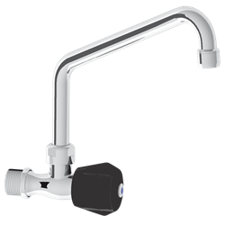 Grifo mural un agua con pomo aislante, caño alto