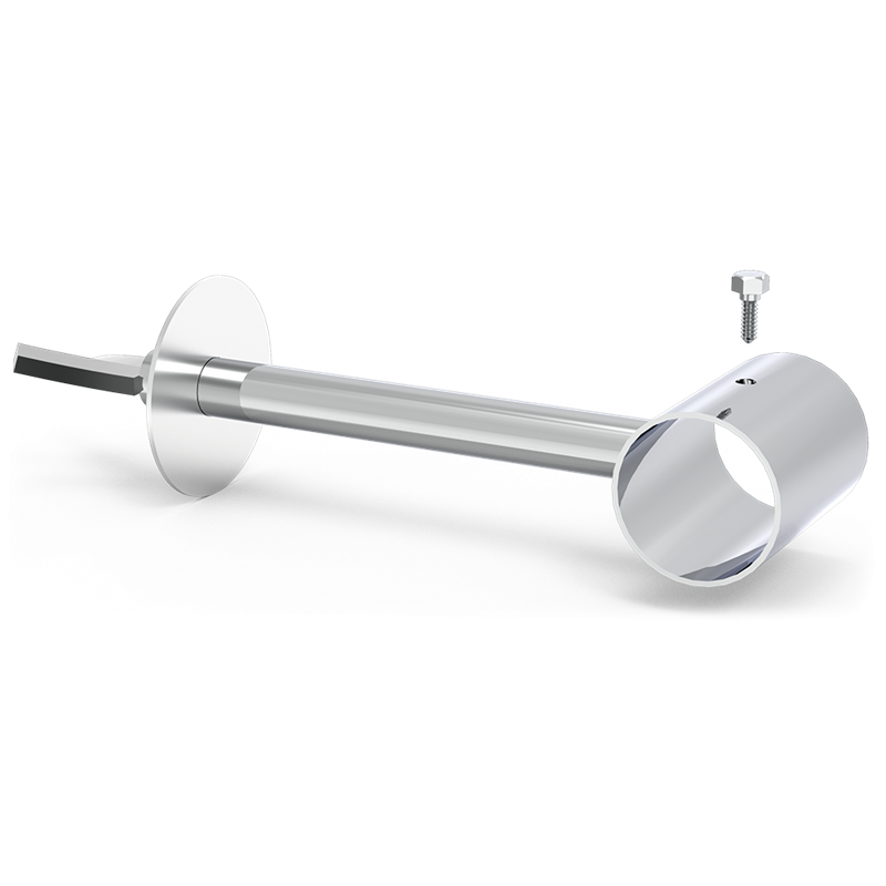 Soporte recto en tubo para recibir 130x60x30 mm.