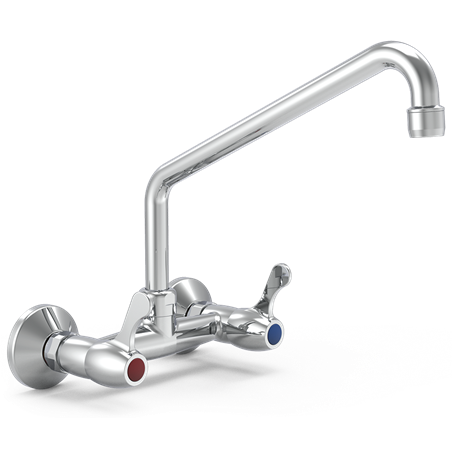 Grifo giratorio mural 1/4 vuelta dos aguas 250x200x1/2"