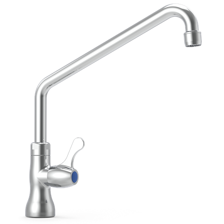 Grifo giratorio 1/4 vuelta un agua caño alto 250x240x1/2"