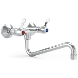 Grifo mural dos aguas 1/4 de vuelta caño bajo