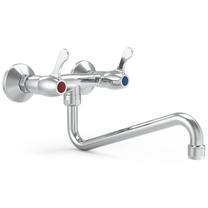 Grifo mural dos aguas 1/4 de vuelta caño bajo