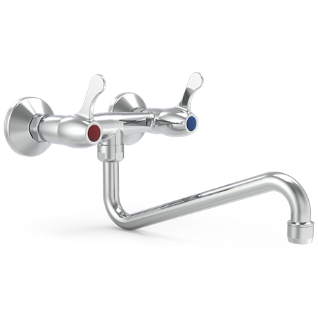 Grifo mural dos aguas 1/4 de vuelta caño bajo