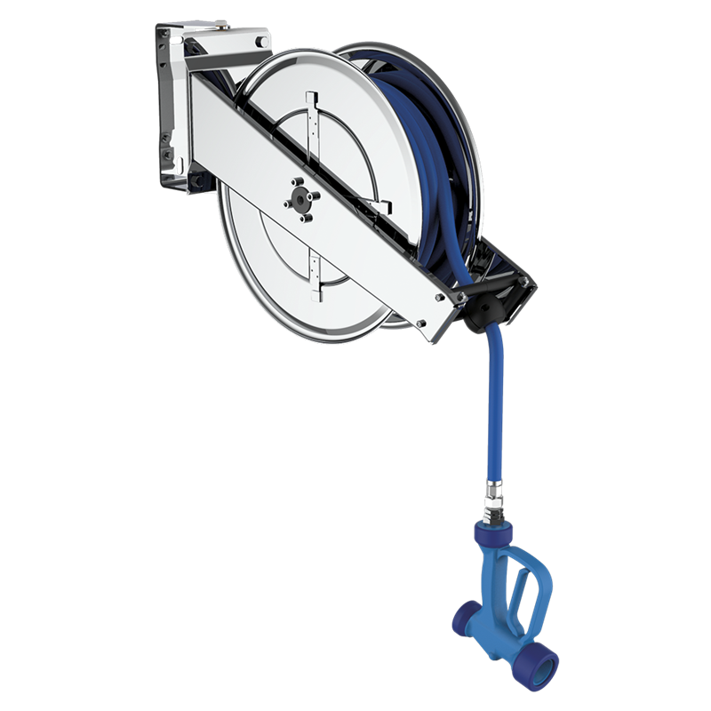 Grifo manguera enrollable inox. 1/2" L15.000 mm.