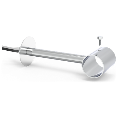 Soporte recto en tubo para recibir 230x60x30 mm.