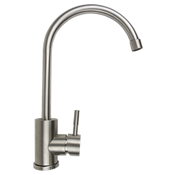 Grifo cocina monomando sobremesa cuello de cisne de acero inoxidable