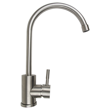 Grifo cocina monomando sobremesa cuello de cisne de acero inoxidable