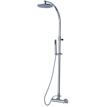 Conjunto de ducha, grifo monomando y mástil