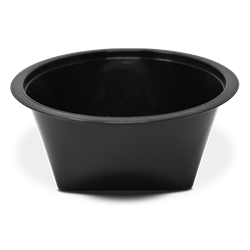 Contenedor negro Take Away redondo con tapa