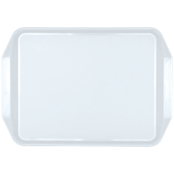 Bandeja blanca con asas de presentación BP2 430x310 mm.