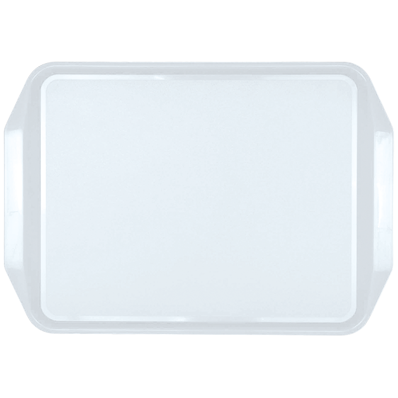 Bandeja blanca con asas de presentación BP2 430x310 mm.