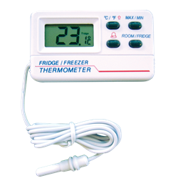 Termómetro digital con sonda para frigorífico/congelador 67x14x39 mm.