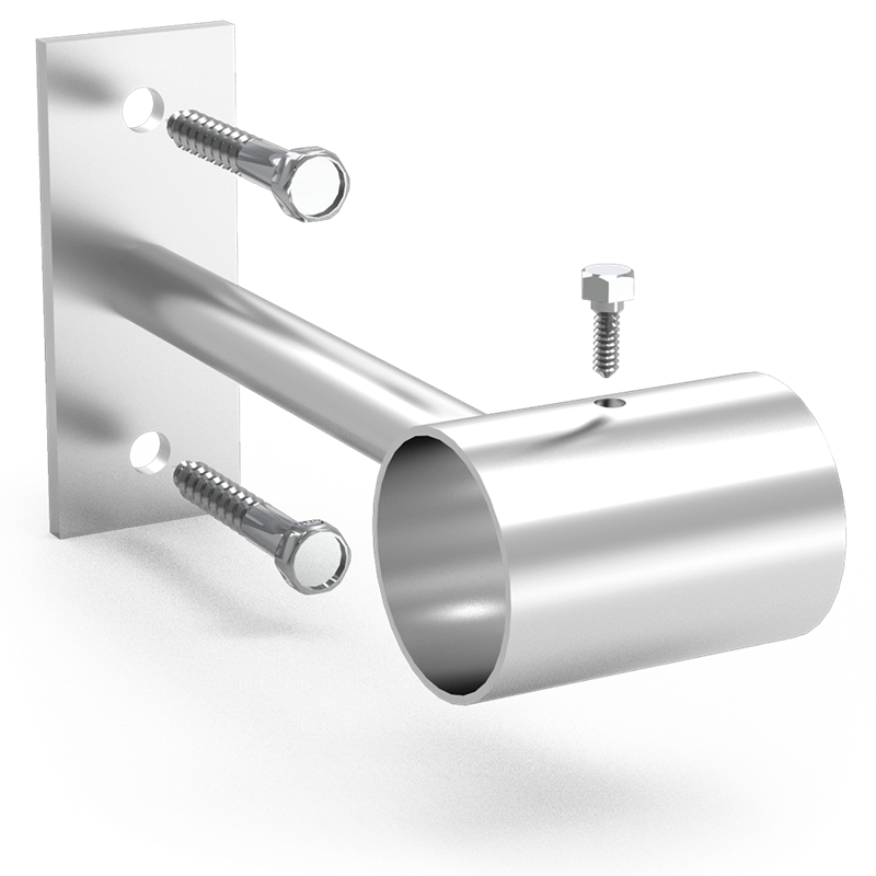 Soporte recto para tubo 100x30 mm.