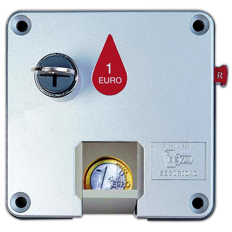 Cerradura de retorno de monedas para puerta derecha