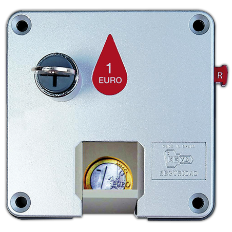 Cerradura de retorno de monedas para puerta derecha