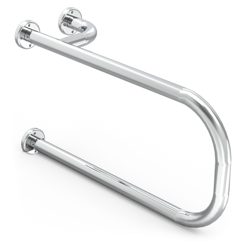 Barra de apoyo mural inox para lavabo mano derecha