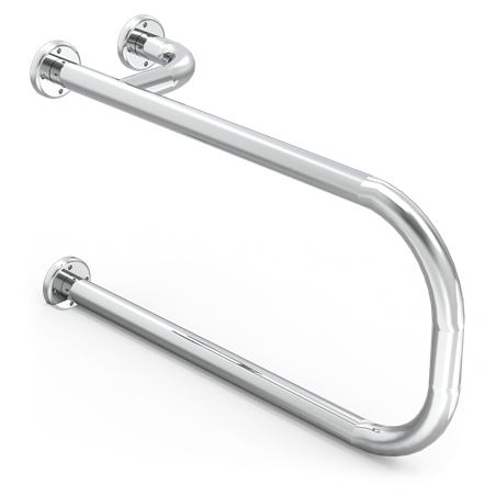 Barra de apoyo mural inox para lavabo mano derecha