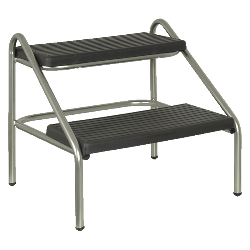 Escalera inoxidable dos peldaños 485x470x470 mm.