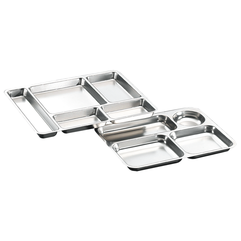 Bandeja menú inox. de 5 compartimentos