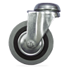 Rueda giratoria s/freno acero galv.-goma ø75 mm.