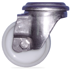 Rueda giratoria s/freno acero inox.-nylon ø80 mm.