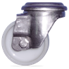 Rueda giratoria s/freno acero inox.-nylon ø125 mm.