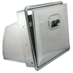 Tolva abatible p/posos de café de 380x240x310 mm.