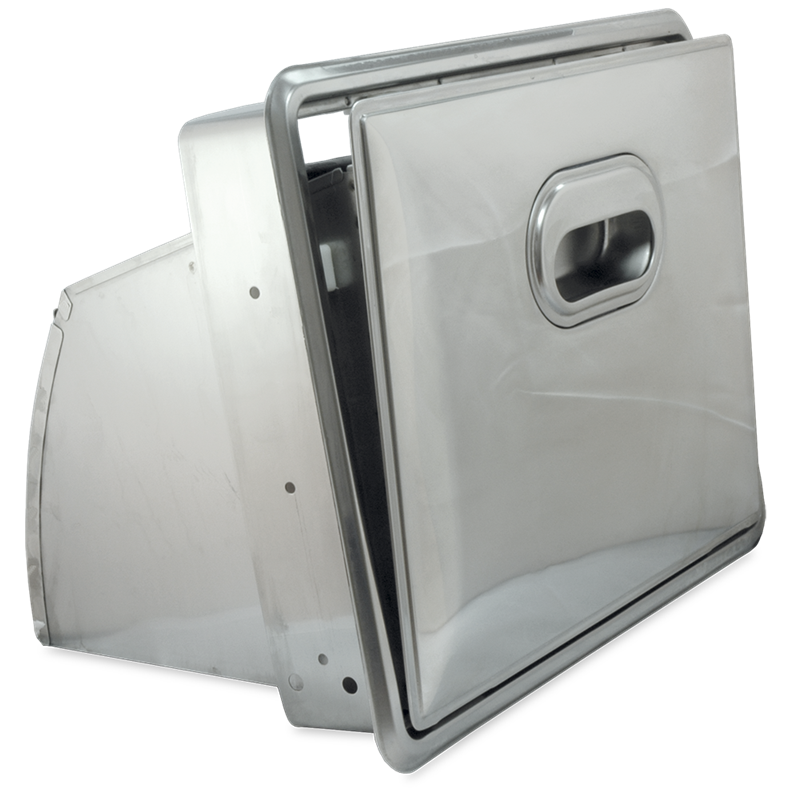 Tolva abatible p/posos de café de 380x240x310 mm.