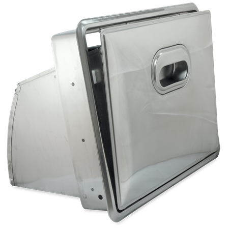 Tolva abatible p/posos de café de 380x240x310 mm.