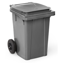 Contenedor de desperdicios con tapa y ruedas gris 60 lts.