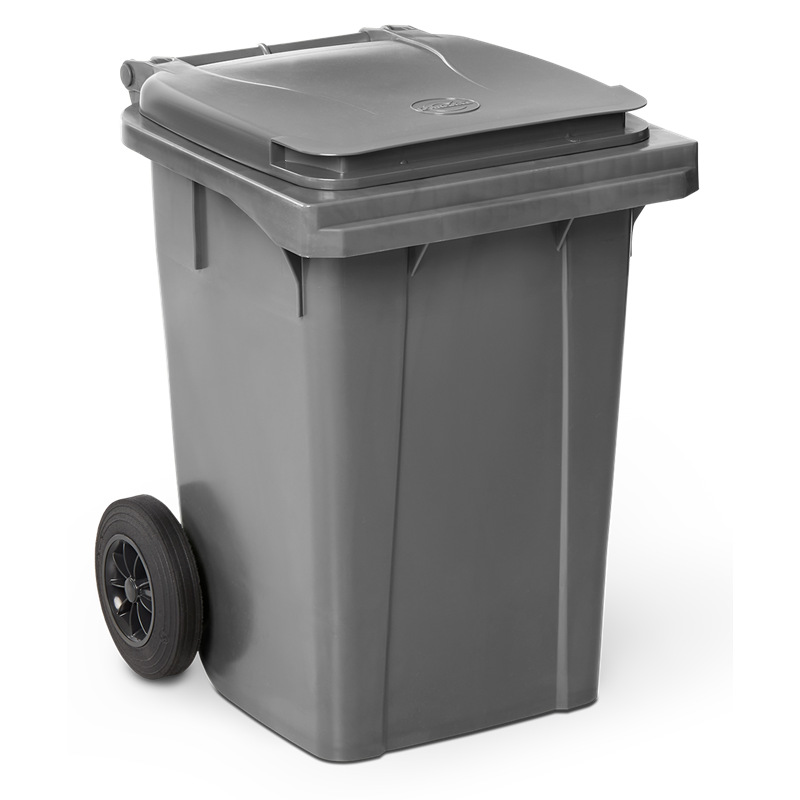 Contenedor de desperdicios con tapa y ruedas gris 60 lts.