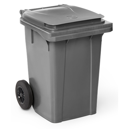 Contenedor de desperdicios con tapa y ruedas gris 60 lts.