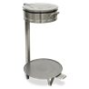 Contenedor porta-bolsas inox. con tapa y ruedas.