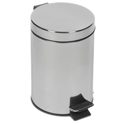 Papelera inox. con tapa y pedal 30 lts.