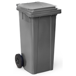 Contenedor de desperdicios con tapa y ruedas gris 120 lts.