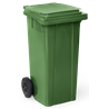Contenedor de desperdicios con tapa y ruedas verde 120 lts.