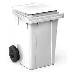 Contenedor de desperdicios con tapa y ruedas blanco 60 lts.