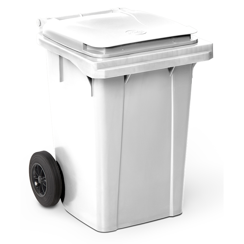 Contenedor de desperdicios con tapa y ruedas blanco 60 lts.