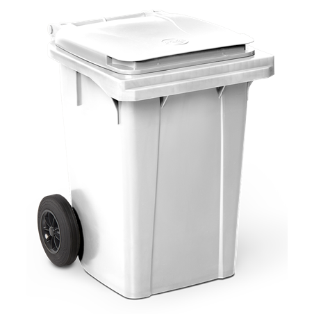 Contenedor de desperdicios con tapa y ruedas blanco 60 lts.