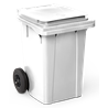 Contenedor de desperdicios con tapa y ruedas blanco 60 lts.