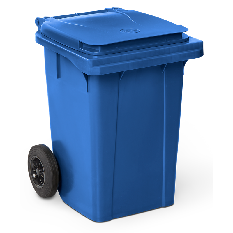 Contenedor de desperdicios con tapa y ruedas azul 60 lts. 450x520x700 mm.