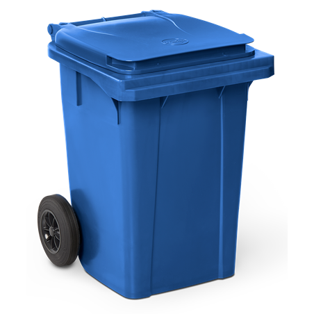 Contenedor de desperdicios con tapa y ruedas azul 60 lts. 450x520x700 mm.