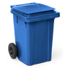 Contenedor de desperdicios con tapa y ruedas azul 60 lts. 450x520x700 mm.
