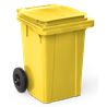 Contenedor de desperdicios con tapa y ruedas amarillo 60 lts. 450x520x700 mm.
