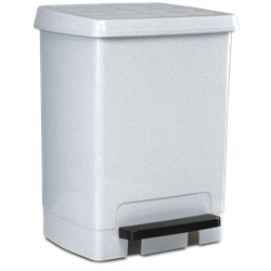 Papelera de plástico con tapa y pedal 340x330x450 mm.