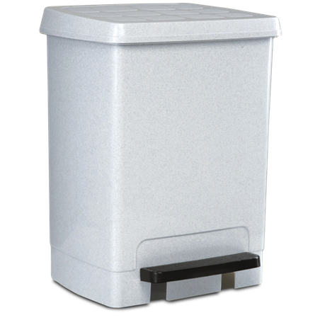 Papelera de plástico con tapa y pedal 340x330x450 mm.