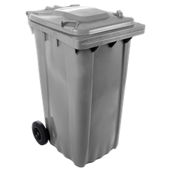 Contenedor de desperdicios con tapa y ruedas gris 240 lts.