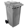 Contenedor de desperdicios con tapa y ruedas gris 240 lts.