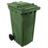 Contenedor de desperdicios con tapa y ruedas verde 240 lts.