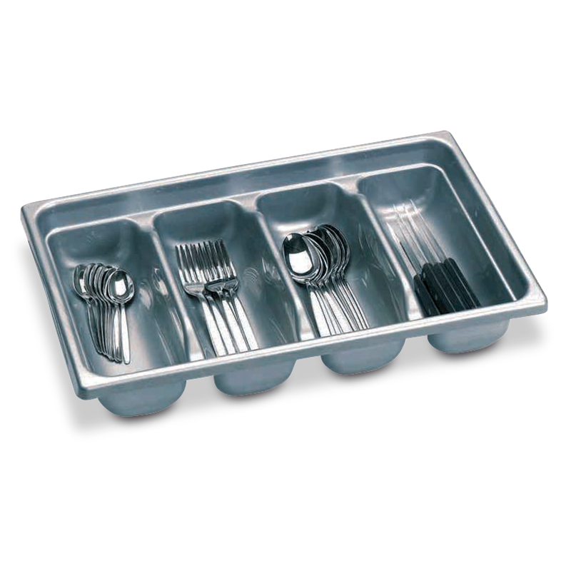 Cubertero plástico gris GN 1/1